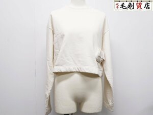 フェンディ FENDI バゲットバッグ装飾 コットン 長袖 スウェットシャツ サイズXS 白 美品 トレーナー レディース