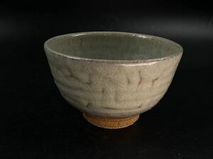 【福蔵】朝鮮唐津 李朝 茶碗 粉引 茶道具 骨董 古玩 時代美品 径13.6cm