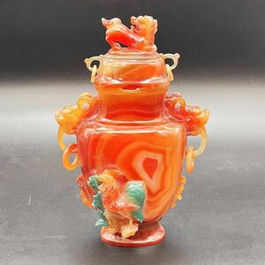 中国　瑪瑙　香炉 天然石彫刻　置物 中国古玩 中国美術