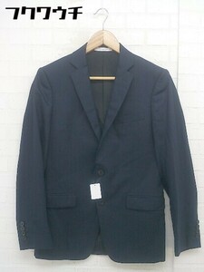 ◇ Calvin Klein カルバンクライン シャドーストライプ 2B 長袖 テーラードジャケット サイズ34 ネイビー メンズ