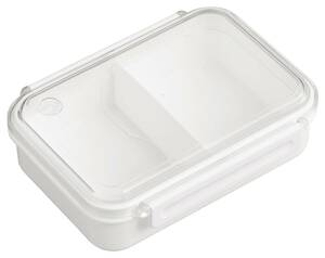 OSK(オーエスケー) 冷凍保存できる弁当箱 フィールイージー タイトボックス 仕切付 ホワイト 650ml 日本製 食洗機 電子レンジ対応 2