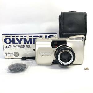 OLYMPUS オリンパス μ ZOOM 105 元箱 皮ケースつき ミュー コンパクトフィルムカメラ #8036
