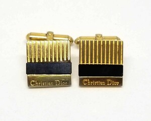 美品 クリスチャンディオール カフス オニキス ゴールド ブラック カフリンクス カフスボタン 紳士用 アクセサリー Christian Dior