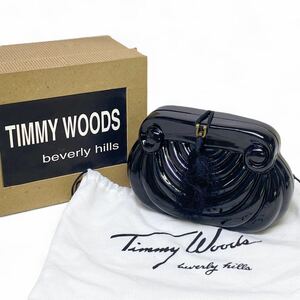 ♪ TIMMY WOODS OF BEVERLY HILLS ティミーウッズ ウッドショルダーバッグ ハンドバッグ 木製 レディース ブラック 箱・保管袋付き