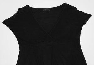 美品 5,900円 ZARA ノースリーブトップス レディースMサイズ38カットソー半袖TシャツS黒36ブラウスLキャミソール40綿100%ぺプラムRRL