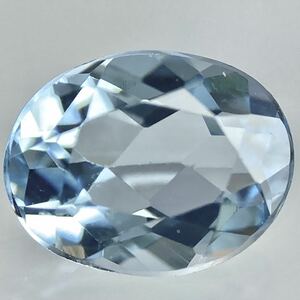 〔天然アクアマリン1.027ct〕A 約7.58×5.90mm ルース 裸石 aquamarine 宝石 ジュエリー 