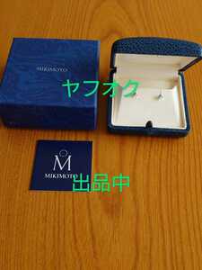 MIKIMOTO ミキモト K18 ホワイトゴールド ダイヤ ピアス 箱付き 美品