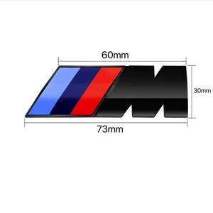 BMW Mスポーツ リアエンブレム　フェンダーエンブレム 立体エンブレム M-Sports ステッカー　ブラック73mm