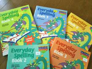 +英語教材+現地校英単語スペリング教科書5冊セット+EverydaySpellingY2～Y6oxford未使用+英語教室の先生、帰国子女、中学生にも+