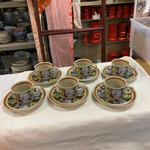 STONE WARE BY YAMATO 1895 バラ模様　カップ&ソーサー　6客セット　可愛い　箱入り　日本製