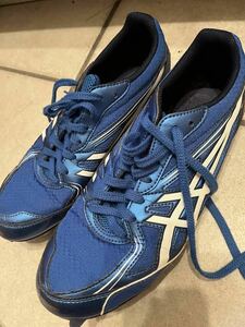 アシックス　ASICS　陸上スパイク　エフォート　TTP521　25.5cm　青　中古