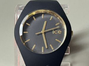 1円〜◆アイスウォッチ ice watch クォーツ メンズ レディース腕時計 ブラックxレッド 稼働品