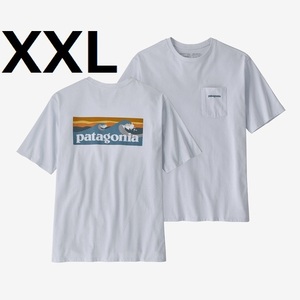 新品 37655 XXL 白 ボードショーツ ロゴ ポケット Tシャツ パタゴニア