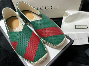 新品未使用gucciスリッポンサイズ 8 27cm 正規店購入定価11万レザー