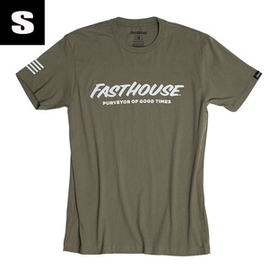 【ネコポス便￥253】FASTHOUSE ロゴTシャツ　ミリタリーグリーン/Sサイズ ＃1137-9008