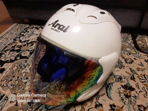 Arai アライ MZ パールホワイトmz ジェットヘルメット/ 57.58サイズ M /【10年製】レインボーシールド