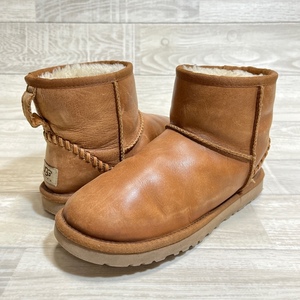 UGG Australia/アグ オーストラリア/CLASSIC MINI DECO/クラシックミニ デコ/レザーステッチデザイン/ムートンブーツ/シープスキン/23.0cm