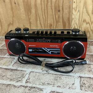 [5-81]SANSUI 山水 SCR-B2レッド/赤 ステレオラジオカセット ラジカセ Bluetooth搭載 MP3プレーヤー USB