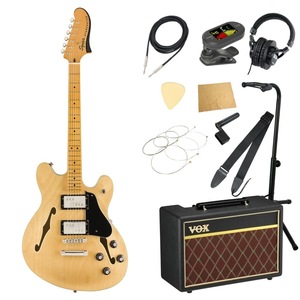 エレキギター 初心者セット スクワイヤー Classic Vibe Starcaster MN NAT セミアコ VOXアンプ付き 入門11点 スクワイア Squier