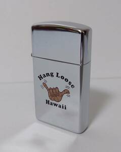 (4189) Zippo Hawaii Hang Loose ジッポー シルバー オイル ライター 火花OK 着火未確認 中古美品