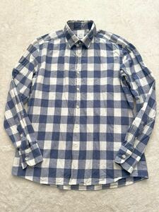 Glanshirt size42-16 1/2 イタリア製チェック柄長袖シャツ メンズ グランス シャツ