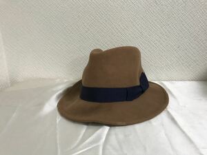本物カシラCA4LAウール中折れハット帽子メンズレディーストラベル旅行アメカジミリタリービジネススーツ茶キャメルブラウン日本製