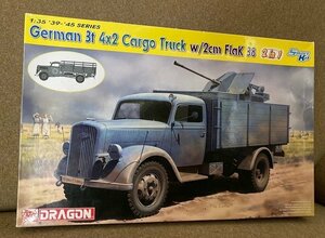 ▽★ DRAGON ドラゴン 1/35 WW.Ⅱ ドイツ軍 3トン 4×2 カーゴトラック/20㎜ 対空機関砲 Flak38 搭載型(2in1キット) プラモデル 6828