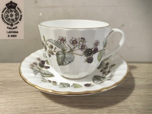 〓ROYAL WORCESTER ロイヤルウースター ラビニア ティーカップ＆ソーサー Lavinia ボタニカル柄 C&S 英国製 ヴィンテージ 洋食器 ξ