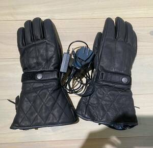 廃盤 絶版カドヤ(KADOYA) 電熱グローブ ヒートグローブ ヒーターグローブEH Leather GAUNTLET ブラックL