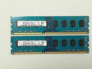 中古品★Hynix メモリ 4GB 2Rx8 PC3-12800U-11-11-B1★4G×2枚 計8GB