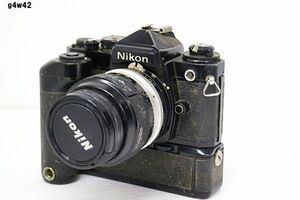 G4w42 Nikon FE レンズ固着 MD-11固着 フィルム蓋開かず シャッター× その他動作未確認 60サイズ