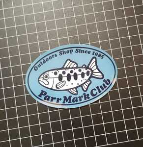Parr Mark Club Sticker Blue パーマーククラブ　ステッカーシール　台紙裏ダメージありサケ　ヤマメ　イワナ　サーモン　山女魚　岩魚　