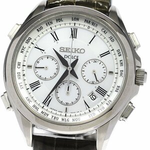 セイコー SEIKO SADA039/8B92-0AJ0 ドルチェ クロノグラフ ソーラー電波 メンズ 良品 保証書付き_803673