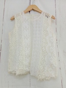 tricot COMME des GARCONS トリココムデギャルソン レースノースリーブ オフ 綿100% TE-B032 AD2001