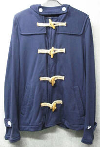 コムデギャルソン SHIRT：スウェット素材 ショート丈 ダッフル コート L （ COMME des GARCONS Shirt Sweat Fooded Coat L Navy 