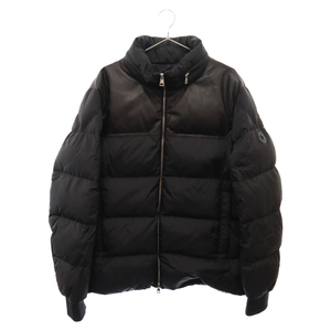 MONCLER モンクレール 22AW BUGRANE GIUBBOTTO レザー切り替え ナイロン ダウンジャケット ブラック H20911A00173 68352