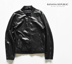 BANANA REPUBLIC バナナリパブリック レザー シングルライダース ジャケット 黒 S