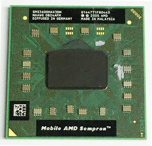 【中古パーツ】【CPU】複数可 まとめ買いと送料がお得!!AMD Mobile Sempron 3600+ 2.0GHz Socket S1 (S1g1)■AMD SMS3600HAX3DN