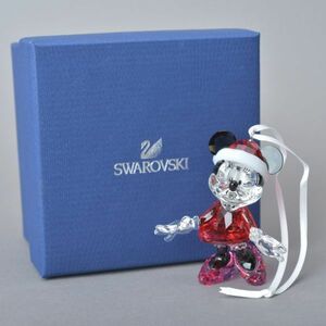 未使用に近い スワロフスキー ミニーマウス サンタ クリスマス オーナメント 置物 SWAROVSKI クリスタル ディズニー 箱付き ＃60〇814