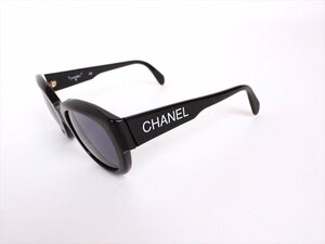 美品☆CHANEL【シャネル】ラウンド型サングラス☆黒☆ロゴ☆ケース付き☆レディース