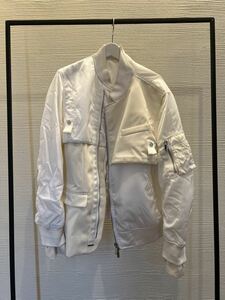 DIOR sacai コラボ　ボンバージャケット 白　46 2022ss　激レア