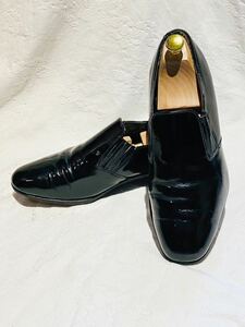 フローシャイム FLORSHEIM Shoes サイドエラスティック エナメルシューズ made in canada サイズ3E 10 28cm相当 青窓 ヴィンテージシューズ