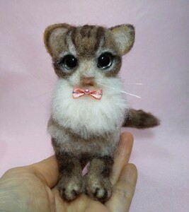 羊毛フェルト　猫　ネコ　ねこ　ミニチュア　ハンドメイド　インテリア