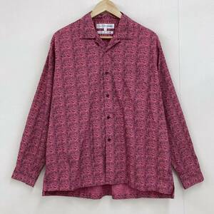 COMME des GARCONS SHIRT 総柄 開襟 ボックス 長袖 シャツ オーバーサイズ ピンク Mサイズ コムデギャルソンシャツ archive 4010121