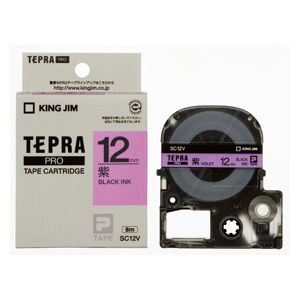 4971660752324 「テプラ」ＰＲＯテ－プ　　　　紫／黒文字 オフィス機器 ラベルライター テプラテープ キングジム SC12V