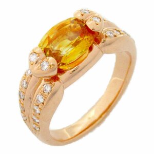 ジュエリー イエローサファイア ダイヤ リング ブランドオフ JEWELRY K18PG（ピンクゴールド） リング・指輪 K18PG 中古 レディース