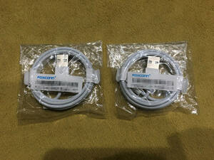 2) Apple 公式委託製造会社 Foxconn社 純正ライトニングケーブル Lightning cable 1m iPhone iPad USB充電ケーブル 2個 新品未使用