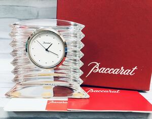 稼動品 Baccarat バカラ クリスタル 置時計 ラランド クロック クリア 7.5cm 時計 化粧箱 中古 保管品 現状品