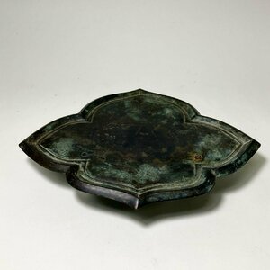 【京全】時代密教法具 古銅造 金剛盤 長幅：24.2cm 仏教美術