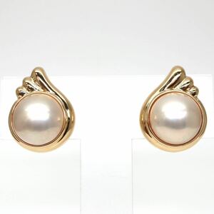 TASAKI(田崎真珠)◆K18 マベパールイヤリング◆M 約9.7g パール pearl 半円真珠 pendantジュエリー EE9/EF3